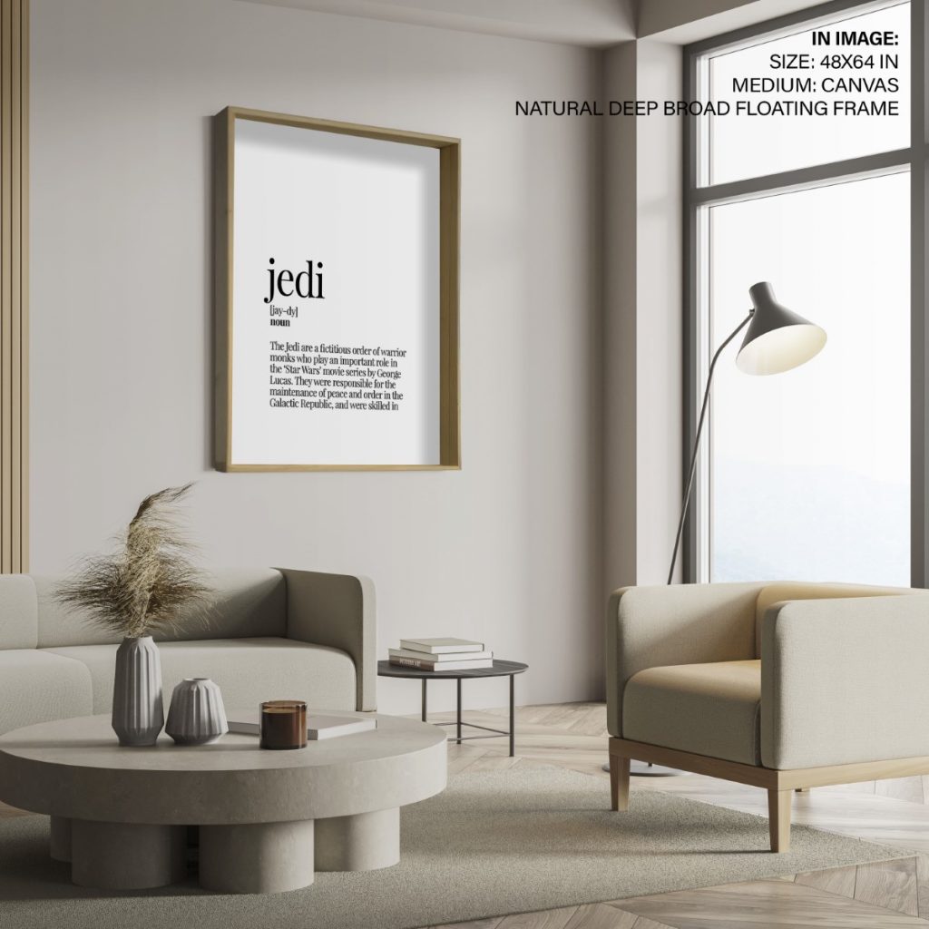 Jedi Funny Dictionary Definition Wall Decor, Framed Art for nerds, home, cafe, restaurant, bar