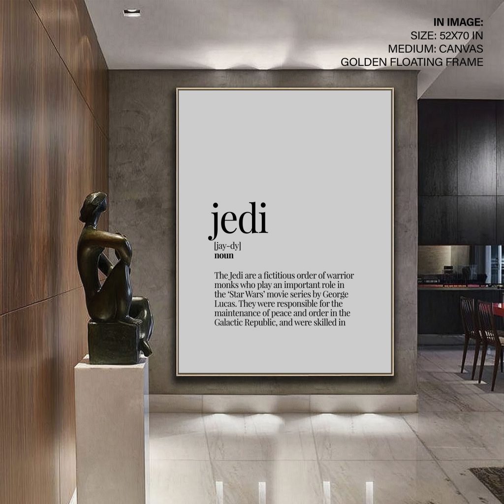 Jedi Funny Dictionary Definition Wall Decor, Framed Art for nerds, home, cafe, restaurant, bar
