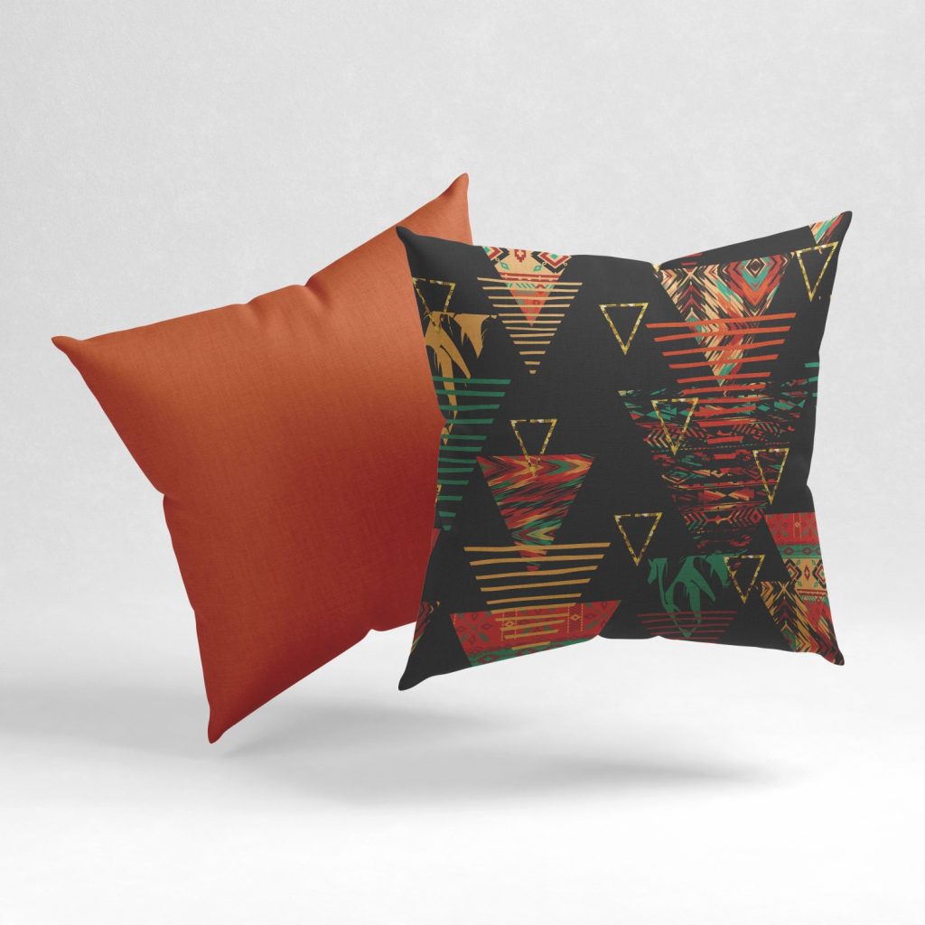 Set of 2 boho jagged cushion cover