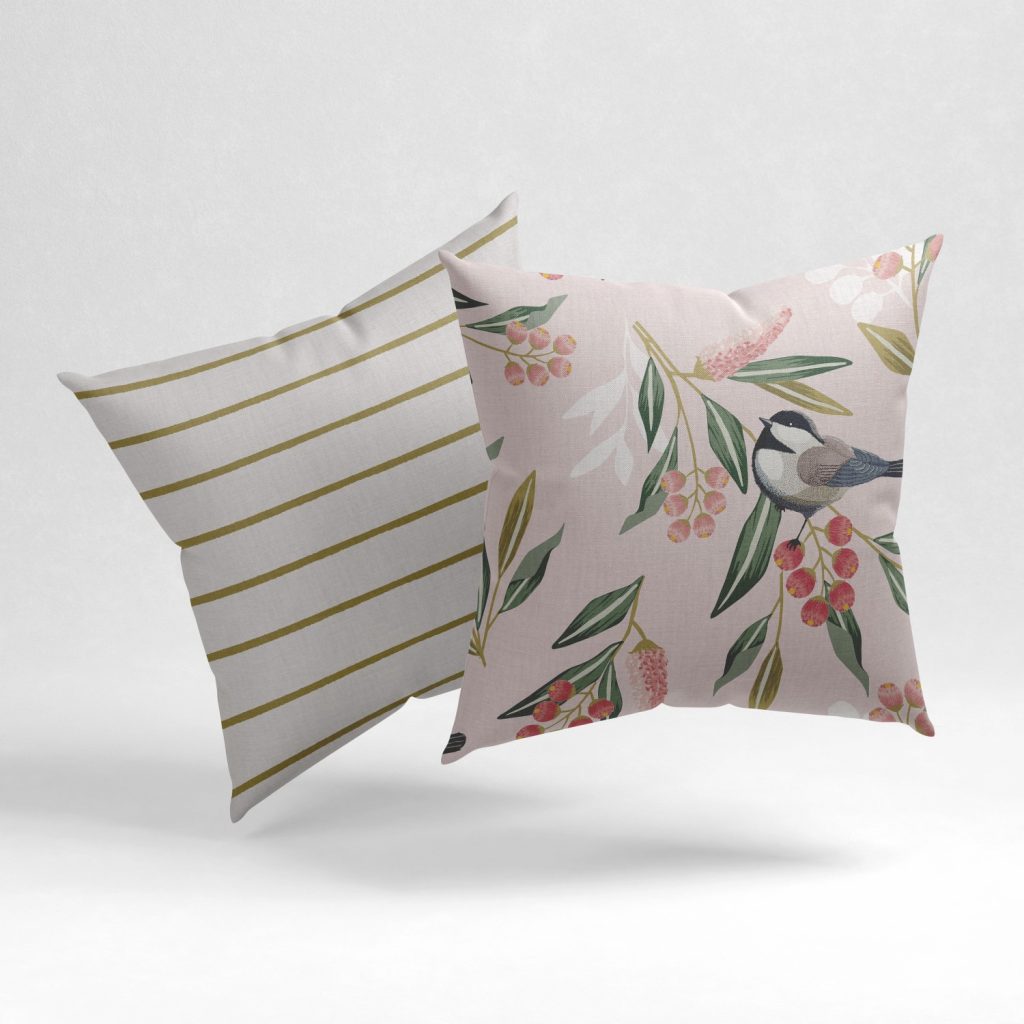 Set of 2 alluring pink stripe cushion cover