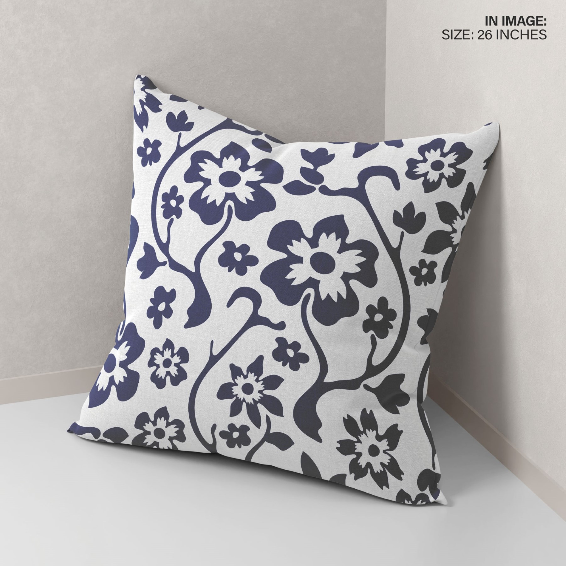 Throw Pillow Cushion Covers Set of 3 azure floral cushion covers