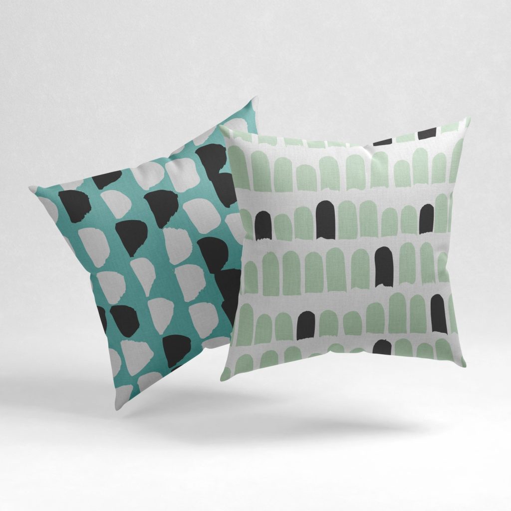Set of 2 abstract contour geometric pattern cushion cover