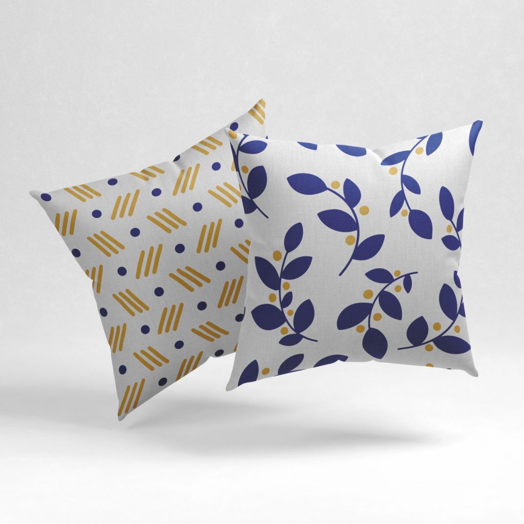 Set of 2 minimal botanical line pattern cushion cover