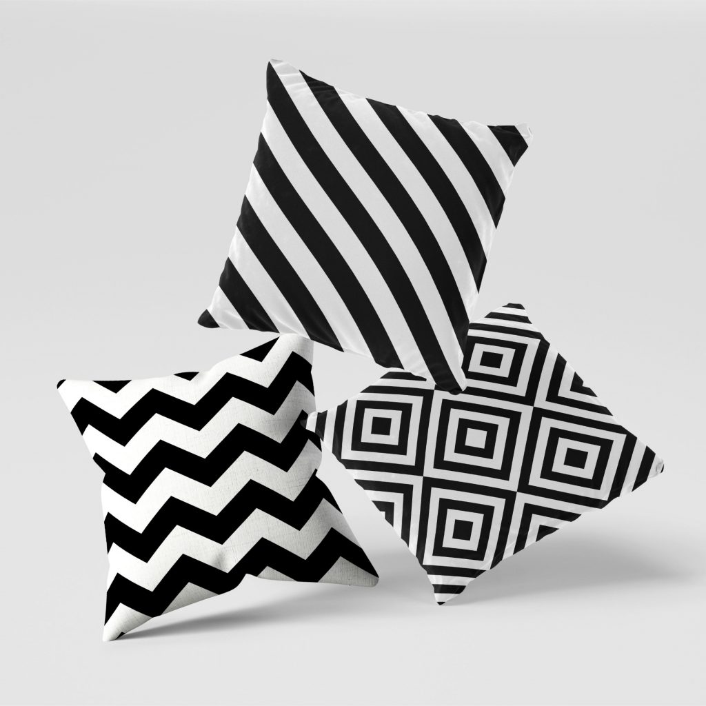 Set of 3 silhouette figuration cushion covers