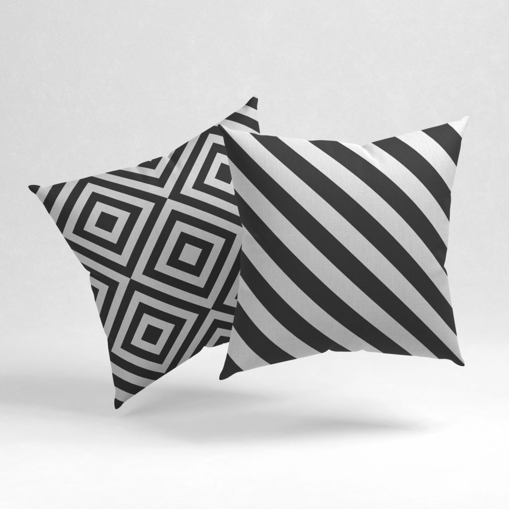Set of 2 geometric impartial line pattern cushion cover