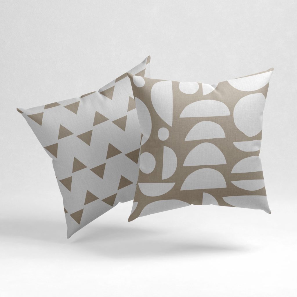 Set of 2 contemporary geometric pattern cushion cover