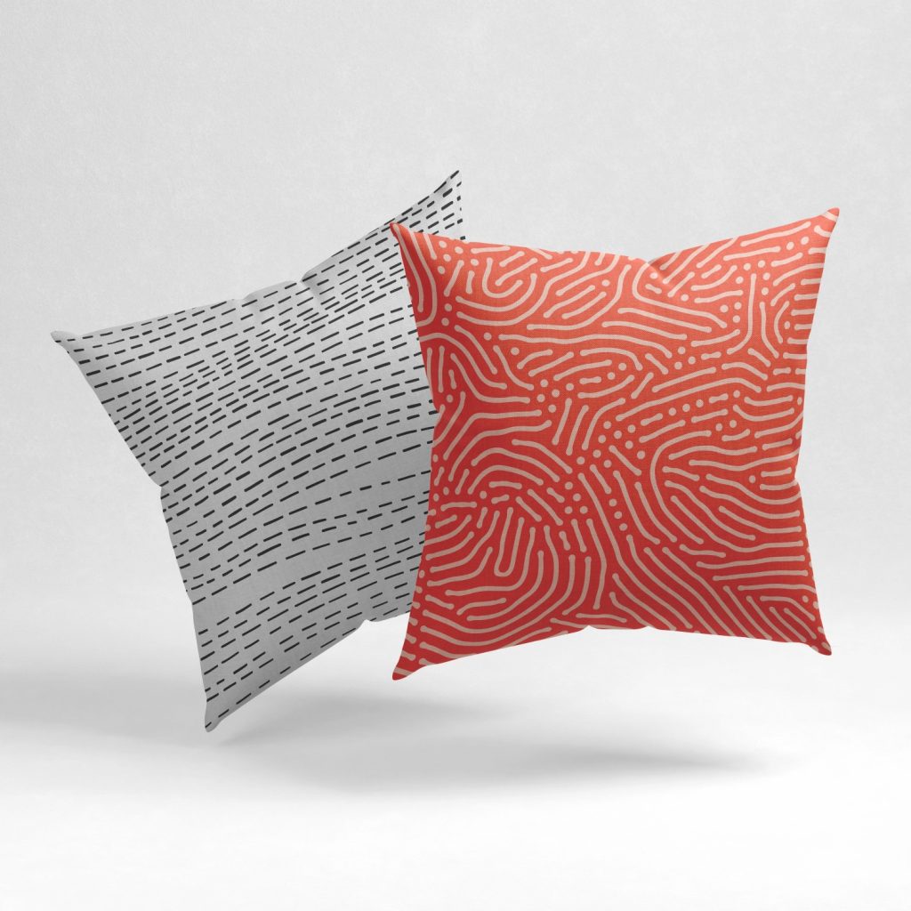 Set of 2 minimal abstruse outline cushion cover