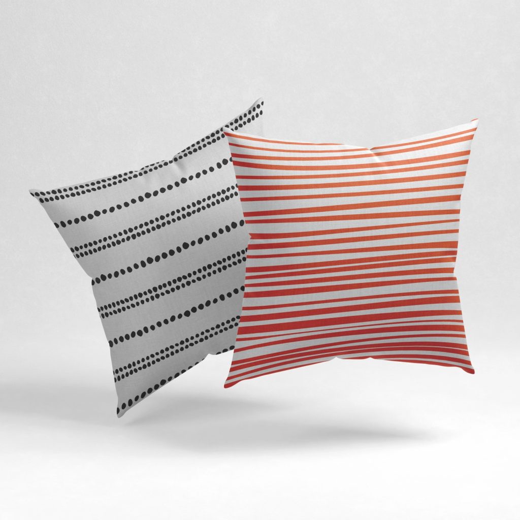 Set of 2 seamless dotted stripes cushion cover