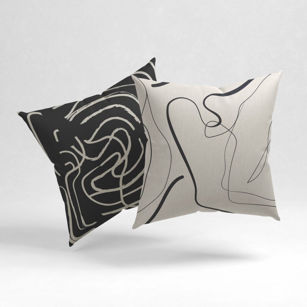 Set of 2 abstrue line pattern cushion cover