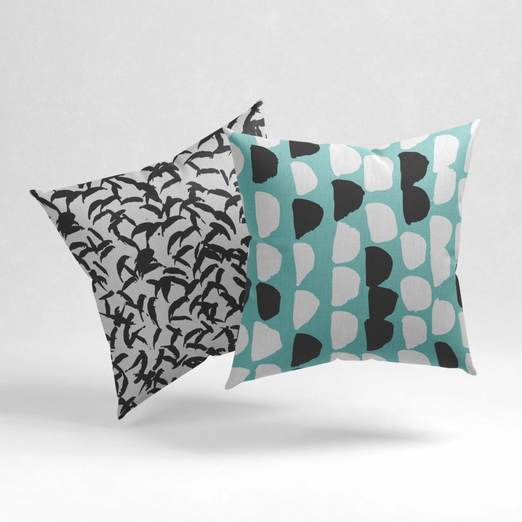 Set of 2 abstract seamless geometric cushion cover