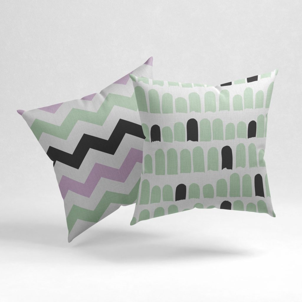 Set of 2 abstract embodiment waves cushion cover