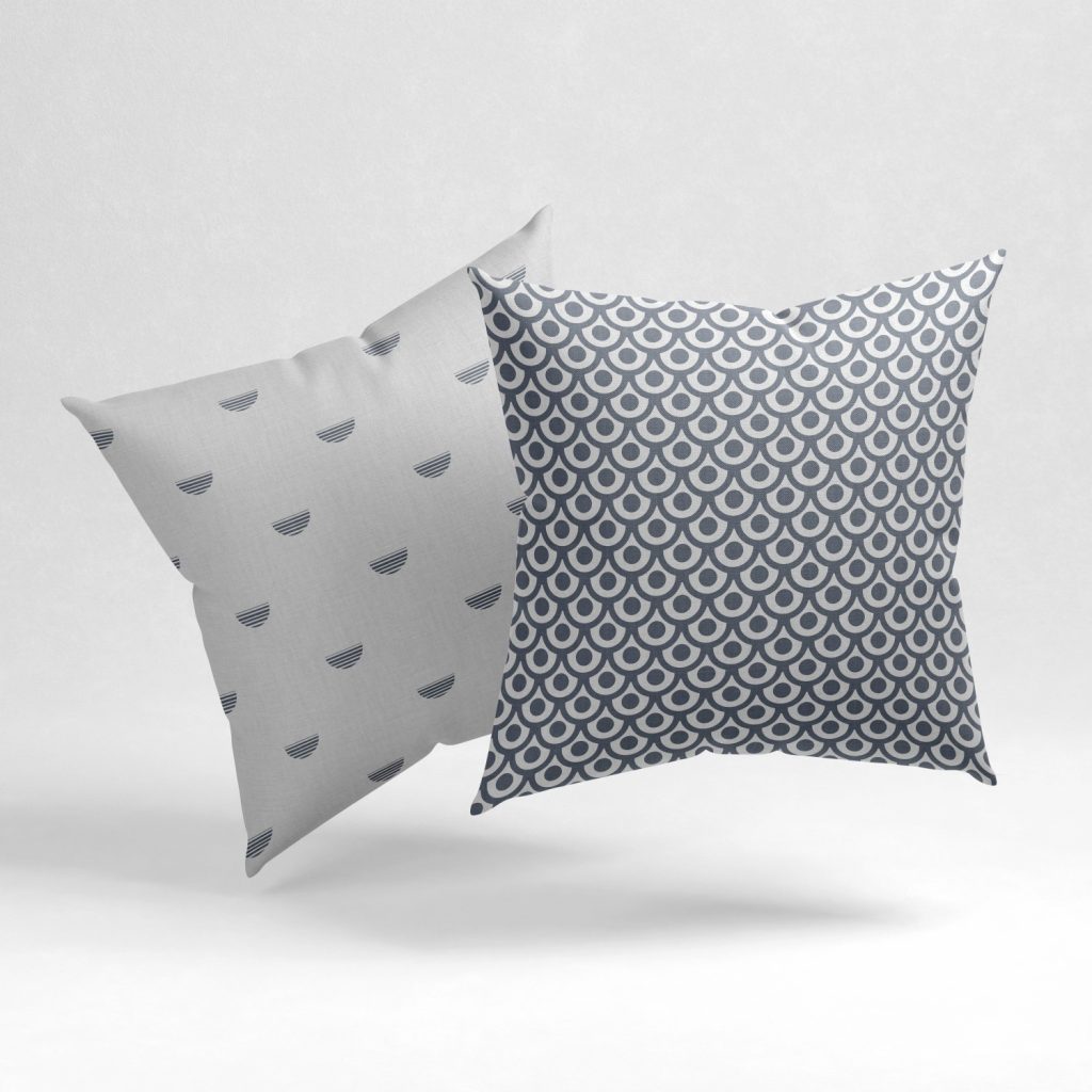 Set of 2 seamless contour pattern cushion cover