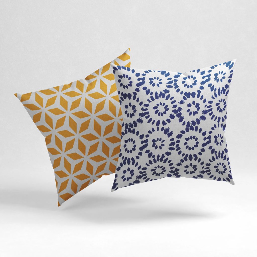 Set of 2 elegant geometric dotted pattern cushion cover
