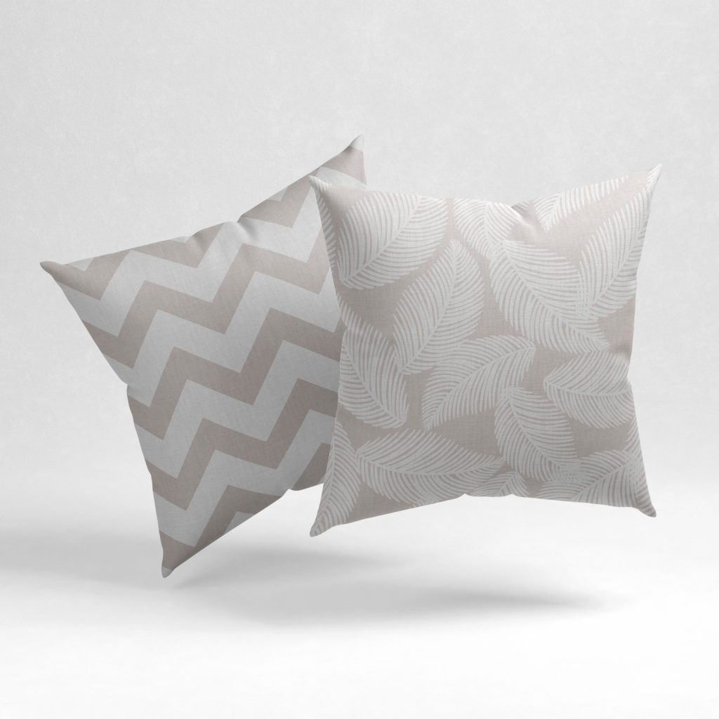 Set of 2 seamless botanical groove pattern cushion cover