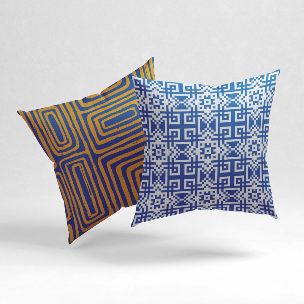 Set of 2 radiant contour lines cushion cover