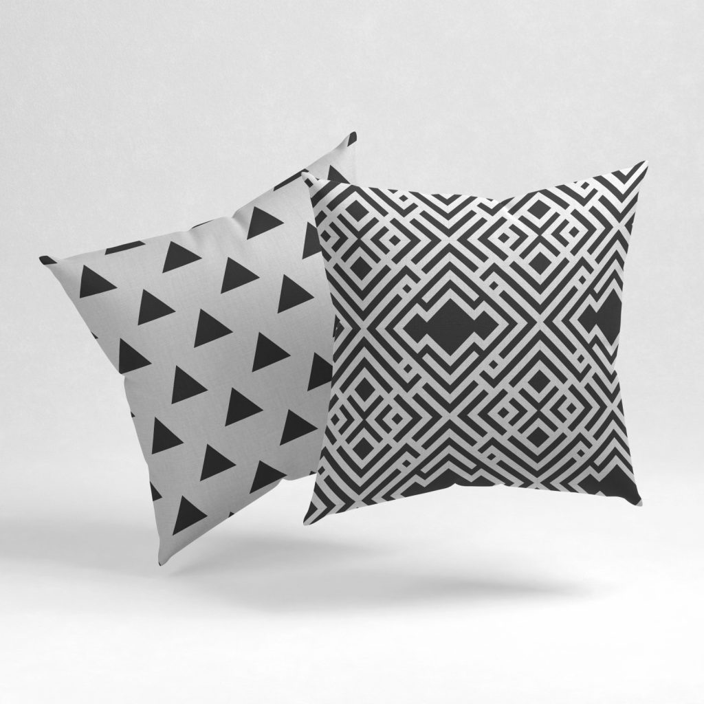 Set of 2 semblance geometric cushion cover