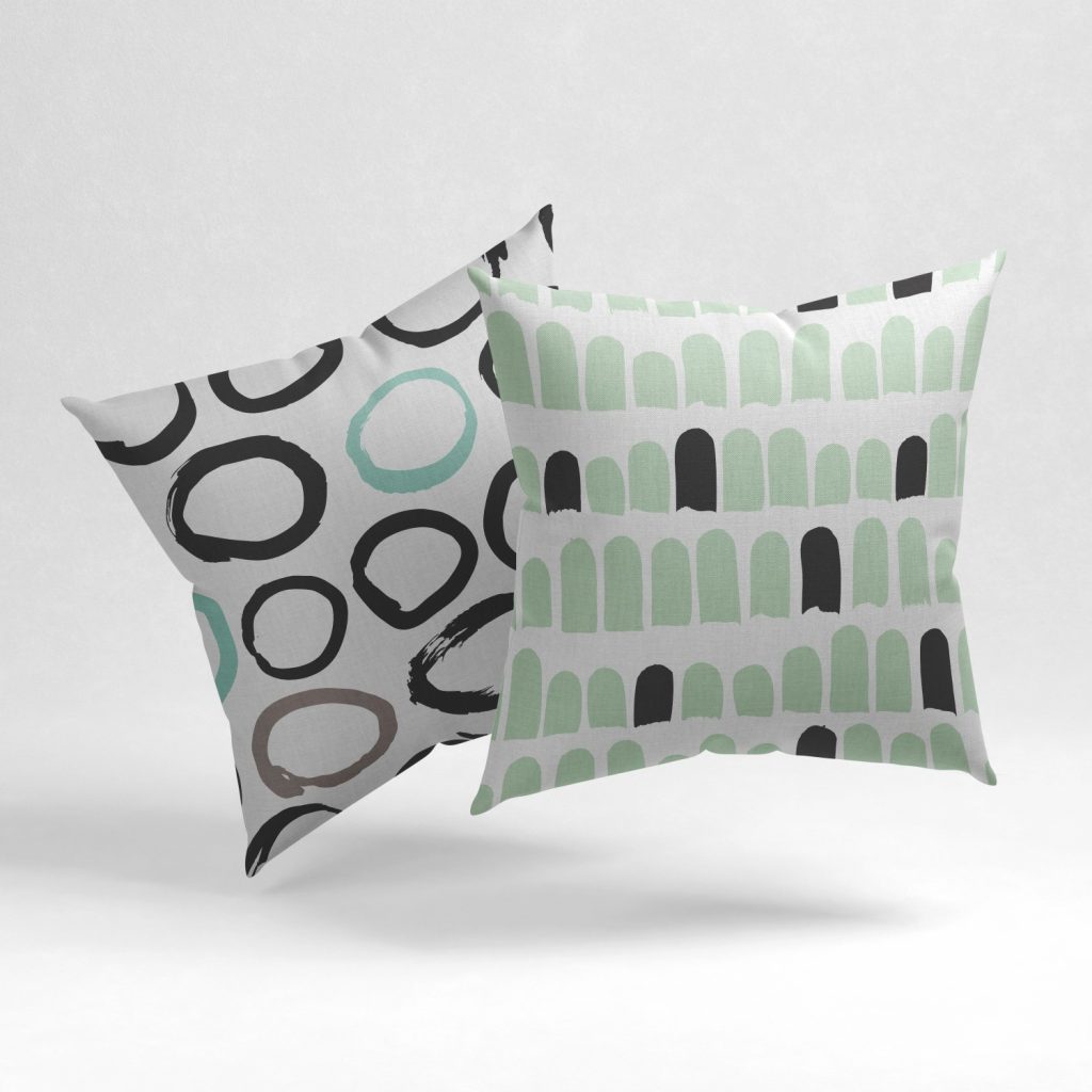 Set of 2 figuration abstract cushion cover
