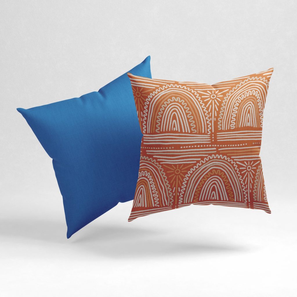 Set of 2 bohemian form rainbow cushion cover