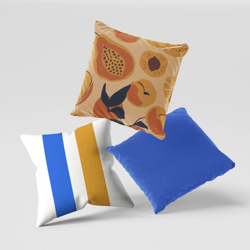 Set of 3 fruit mild pattern cushion covers