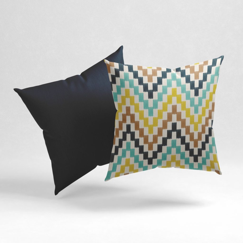 Set of 2 jagged waves line cushion cover