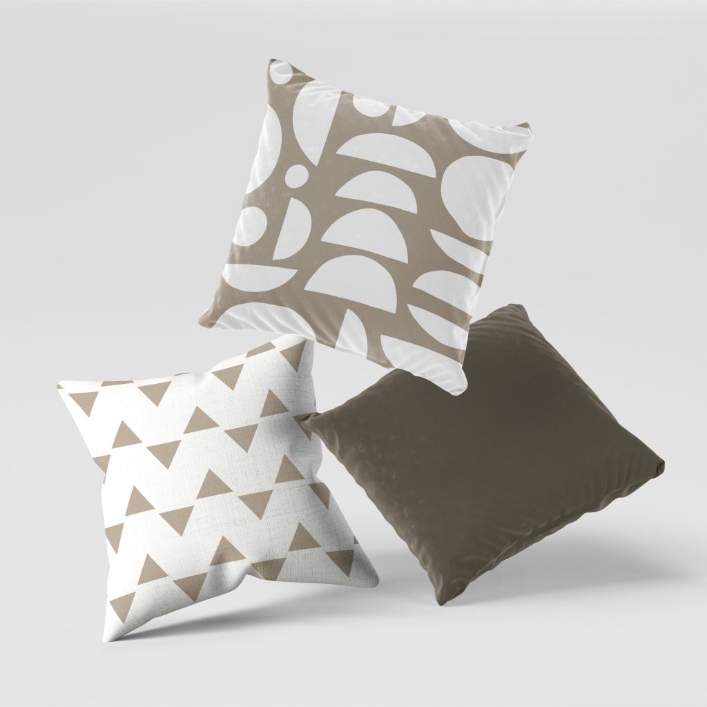 Set of 3 scandinavian minimal figures cushion covers