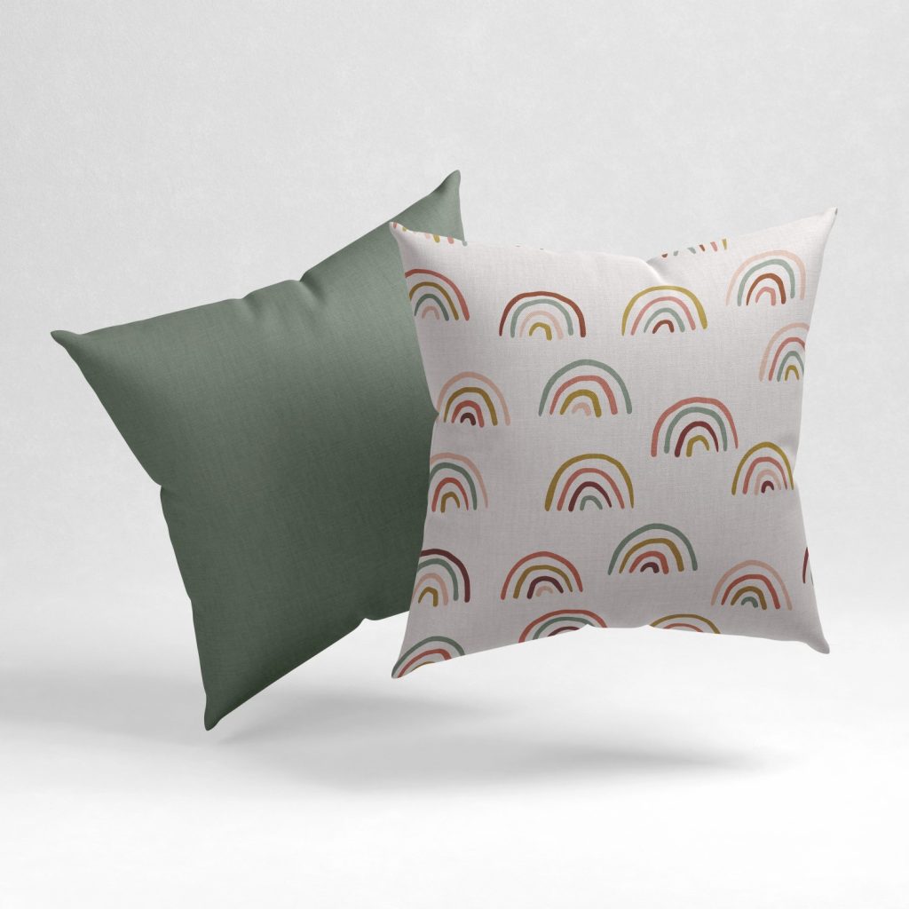 Set of 2 minimal rainbow cushion cover