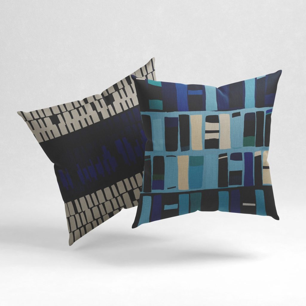 Set of 2 mosaic abstract cushion cover
