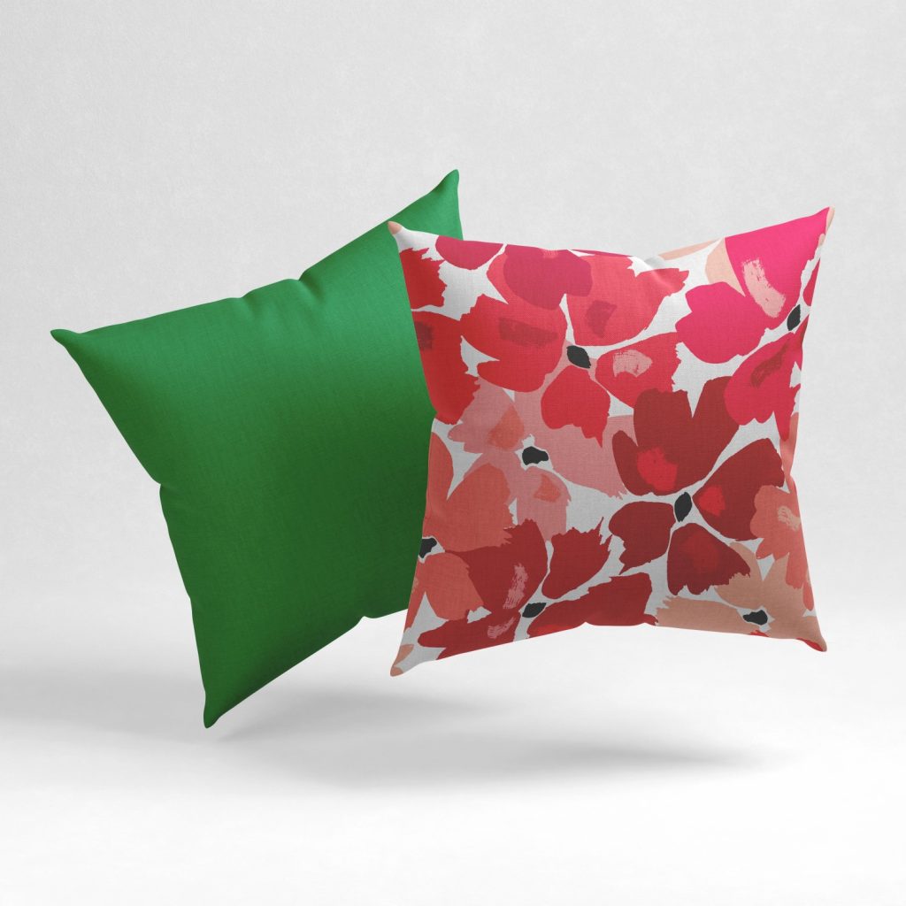 Set of 2 angelic salmon floral cushion cover