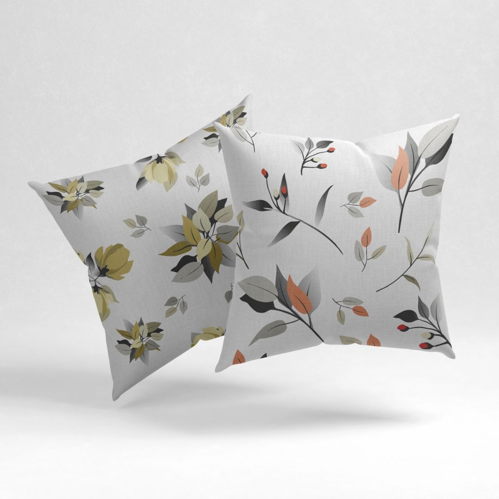 Set of 2 minimal floral botanical pattern cushion cover
