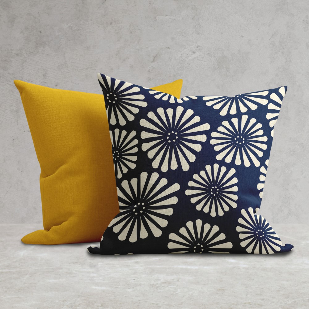Set of alluring floral geometric pattern cushion cover