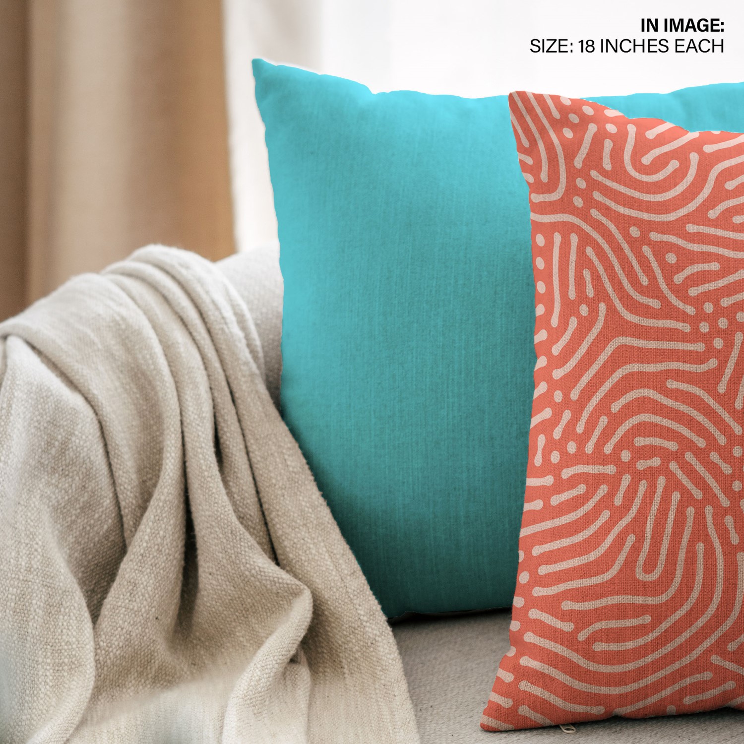 Throw Pillow Cushion Covers Set of 2 florid line pattern cushion