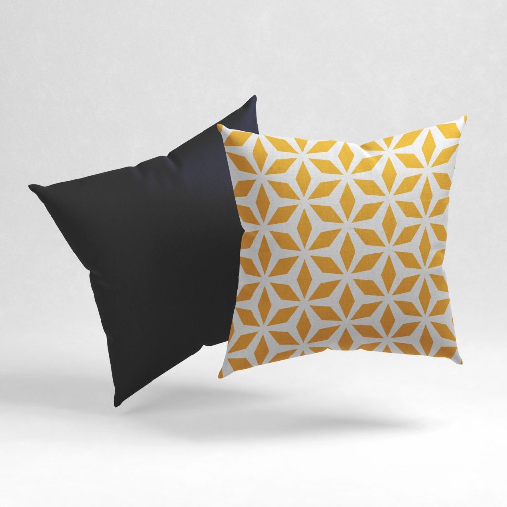 Set of 2 blond symmetry geometric cushion cover