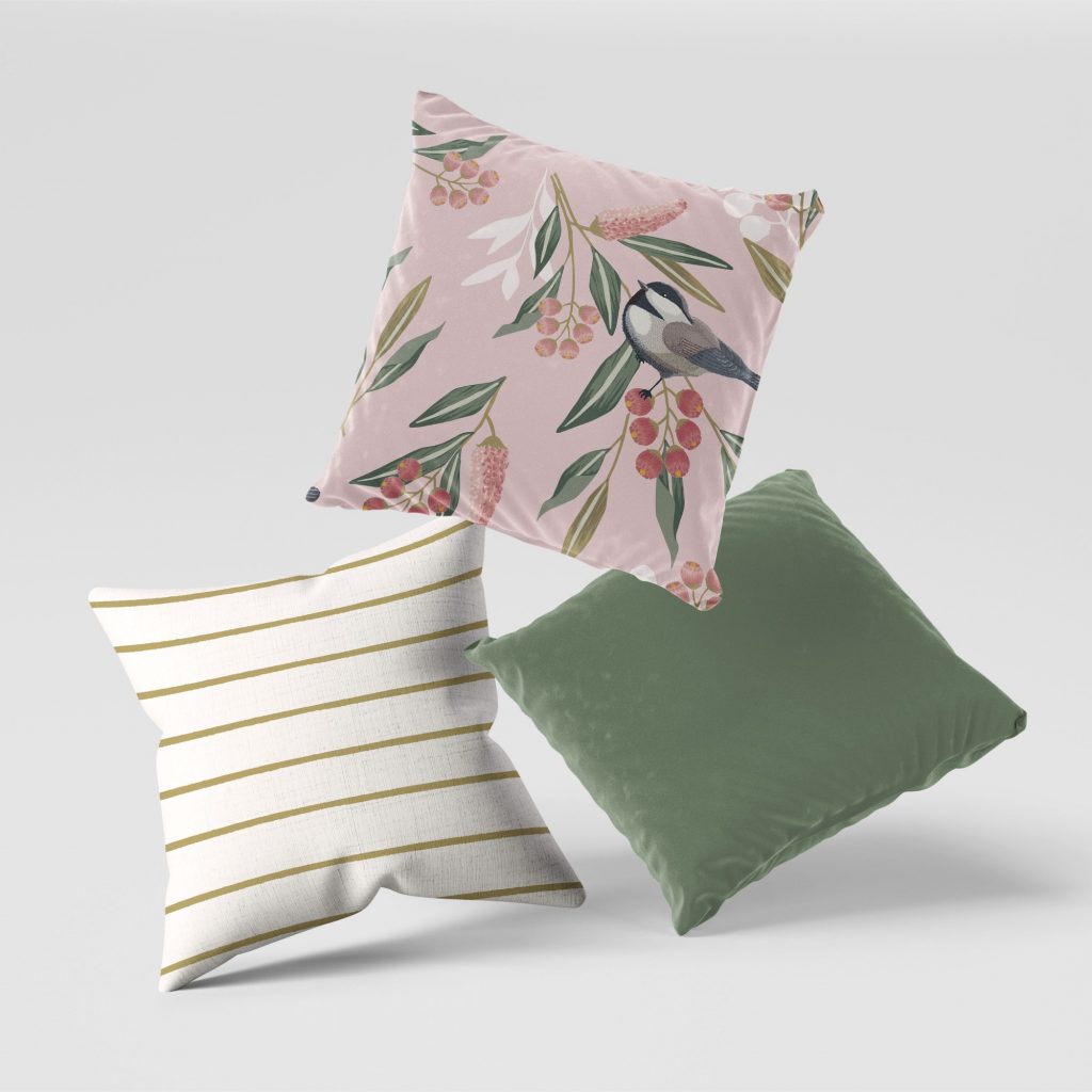 Set of 3 heaven floral birds cushion covers