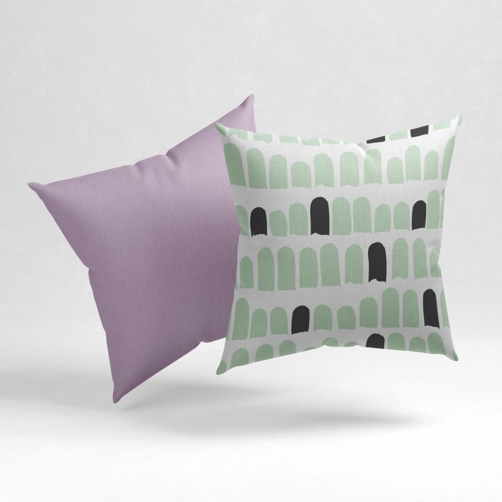 Set of 2 florid geometrical pattern cushion cover
