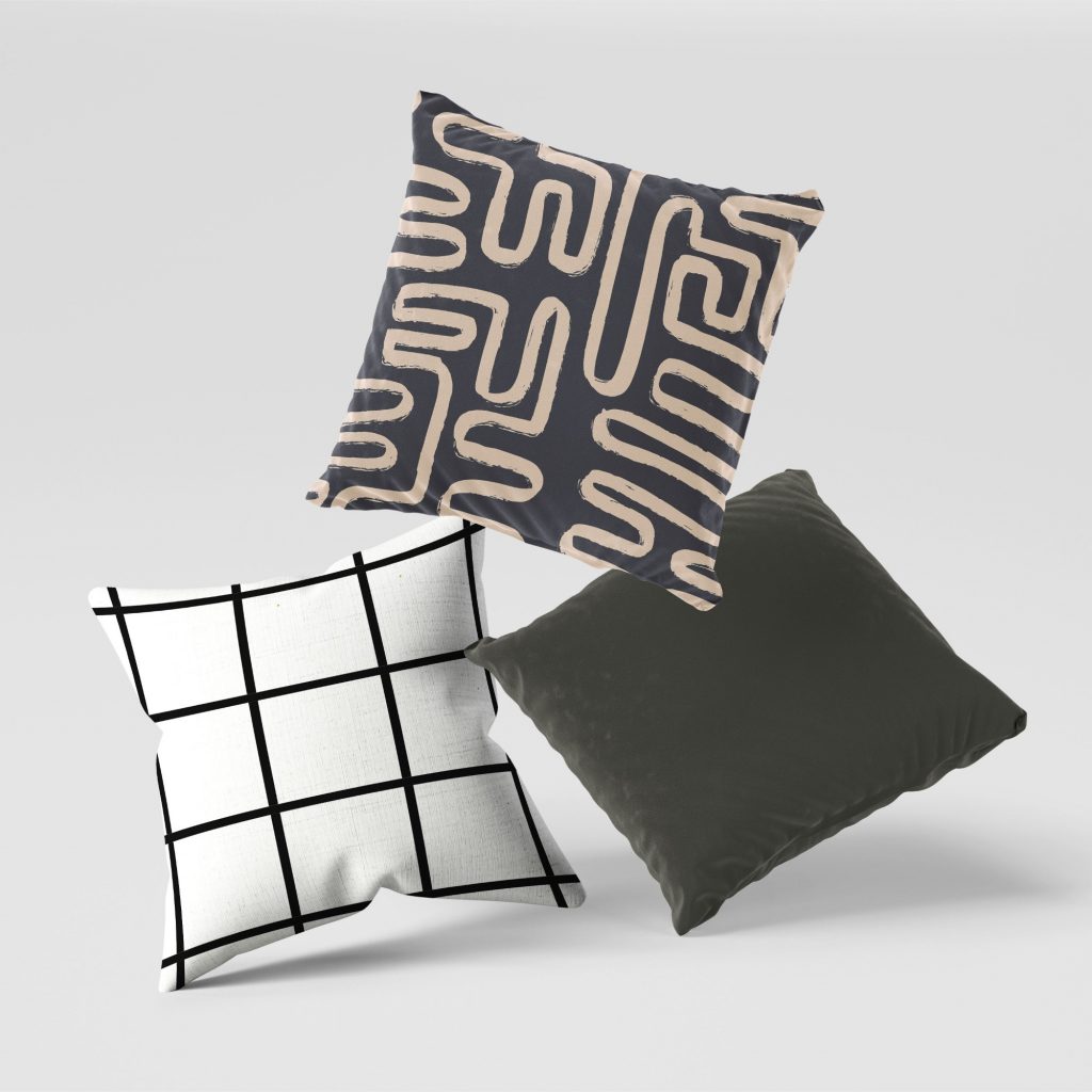Set of 3 groove pattern cushion covers