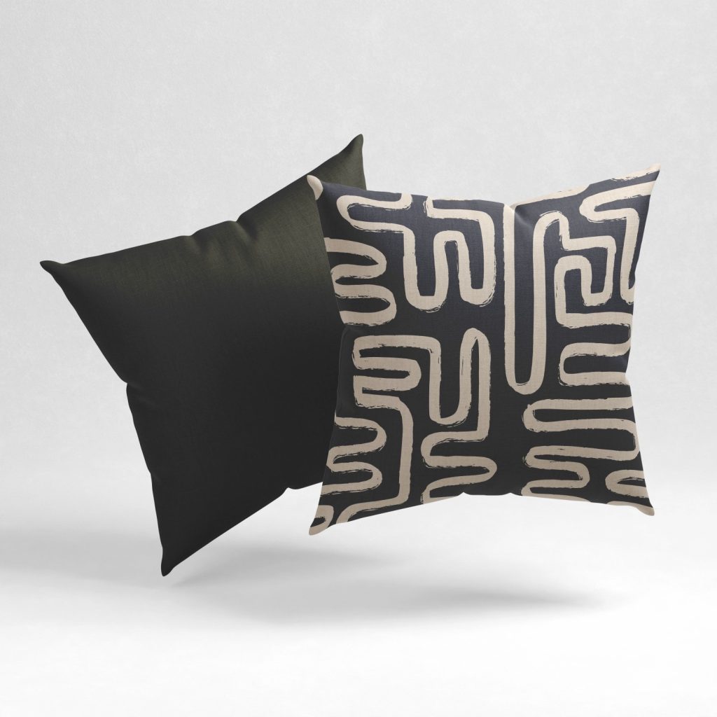 Set of 2 turf contour line cushion cover