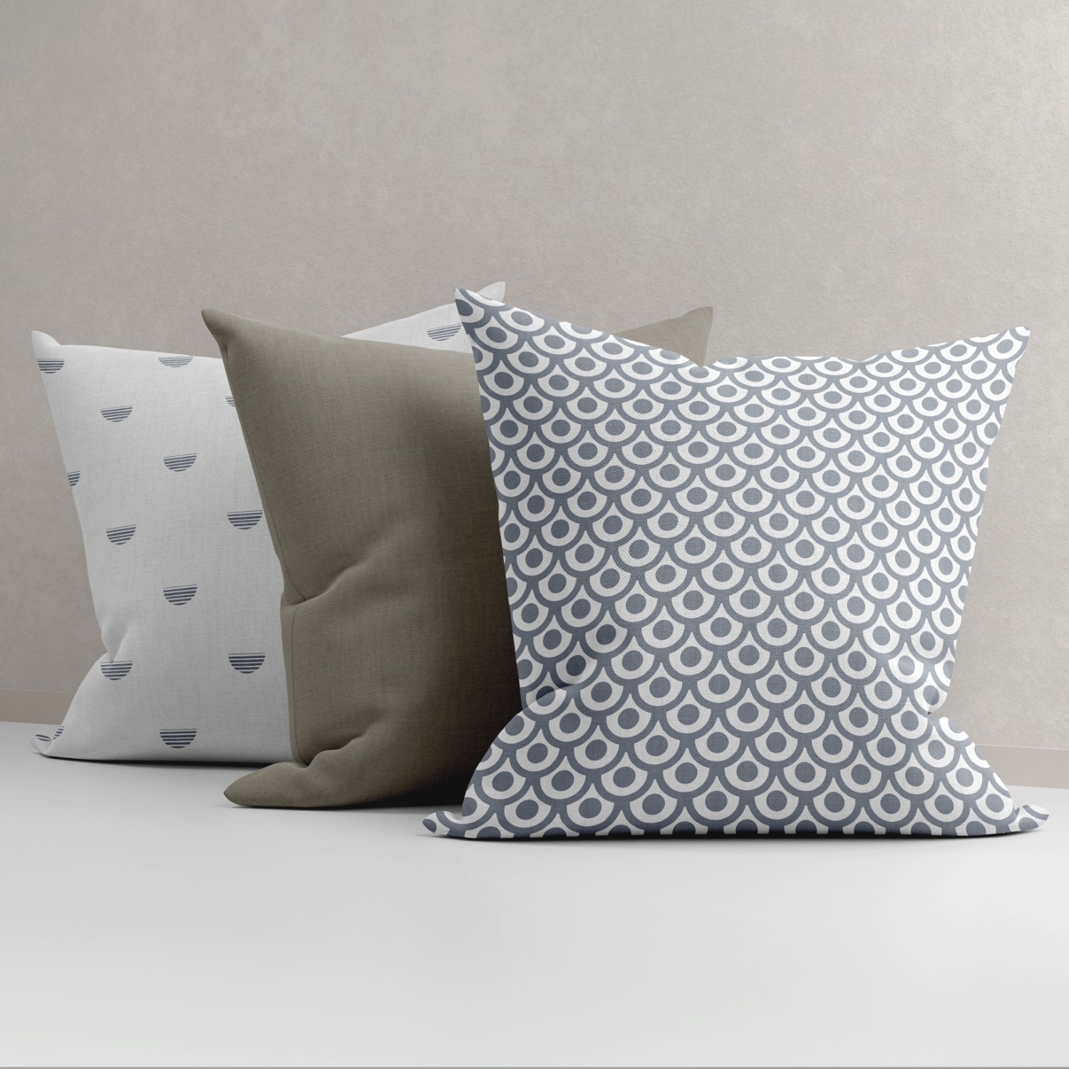 Set of seamless mid patterned cushion covers