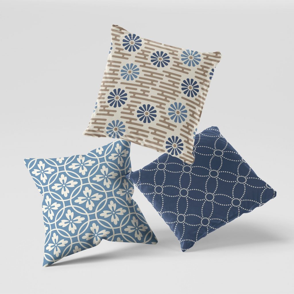 Set of 3 impression pattern cushion covers