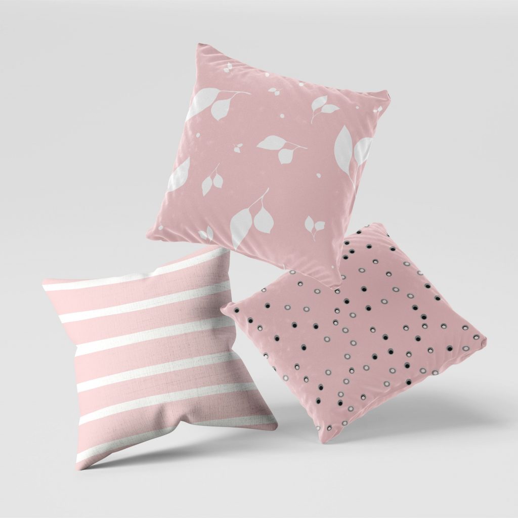 Set of 3 roseate pattern cushion covers