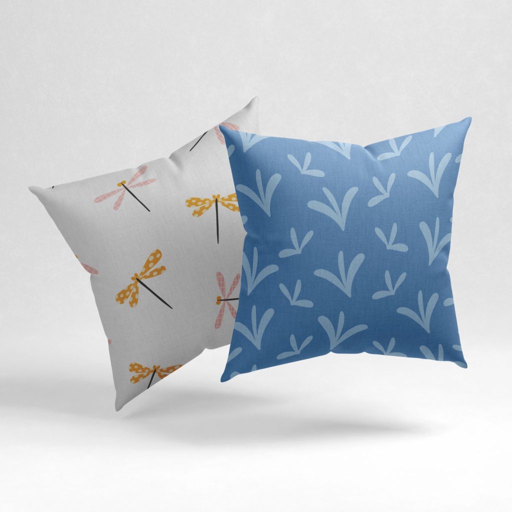 Set of 2 aphid botanical pattern cushion cover