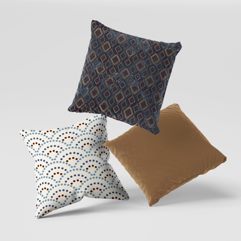 Set of 3 tryst batik pattern cushion covers