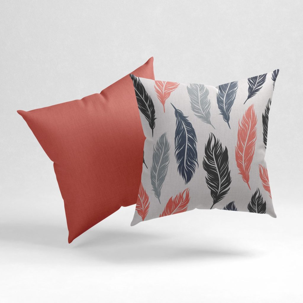 Set of 2 minimal ferns pattern cushion cover