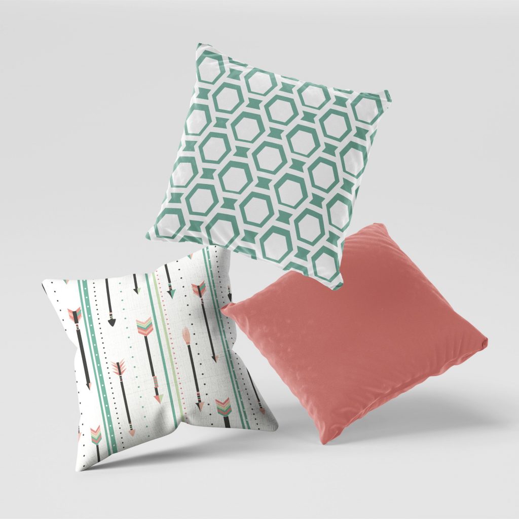 Set of 3 hexad minimal pattern cushion covers
