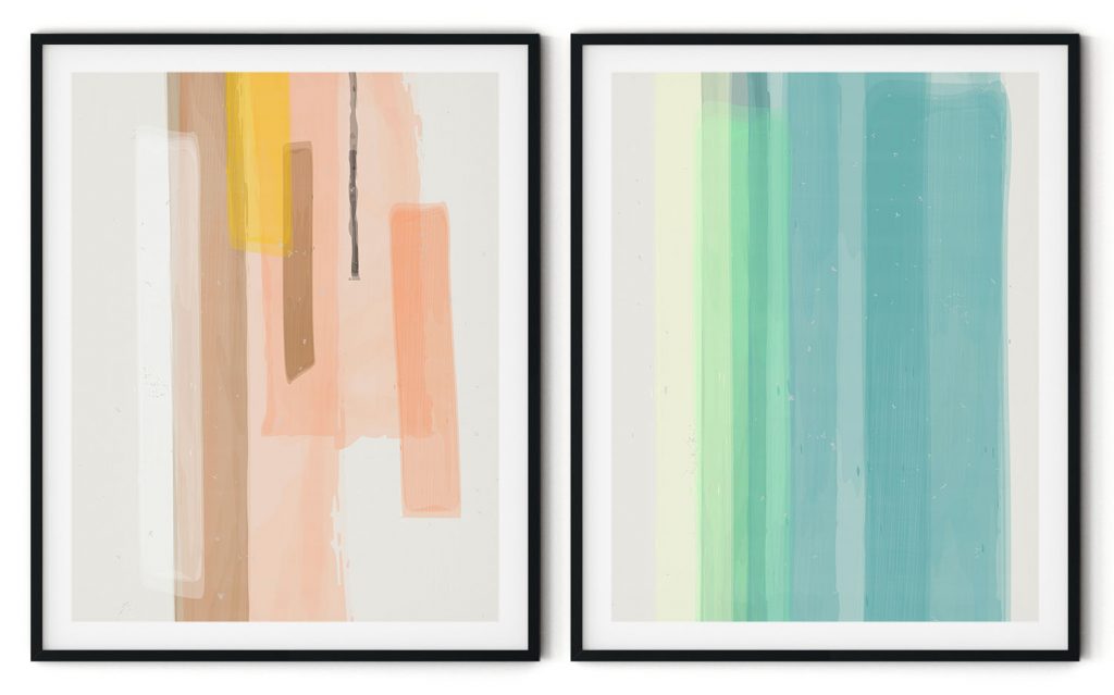 Set of 2 composition over beige #1256