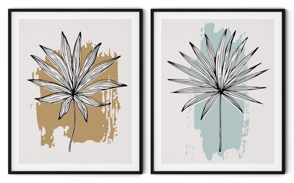 Set of 2 barren moon white indigo leaves