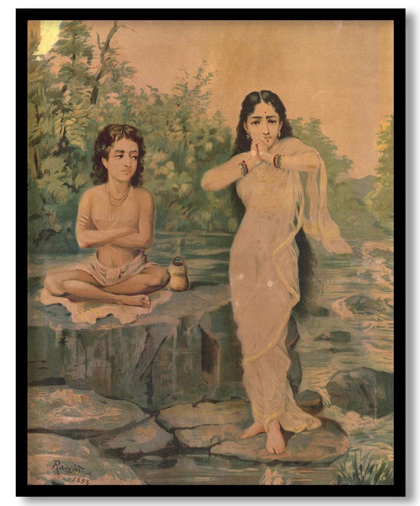 Sukh rambha by Raja Ravi Varma (1895)