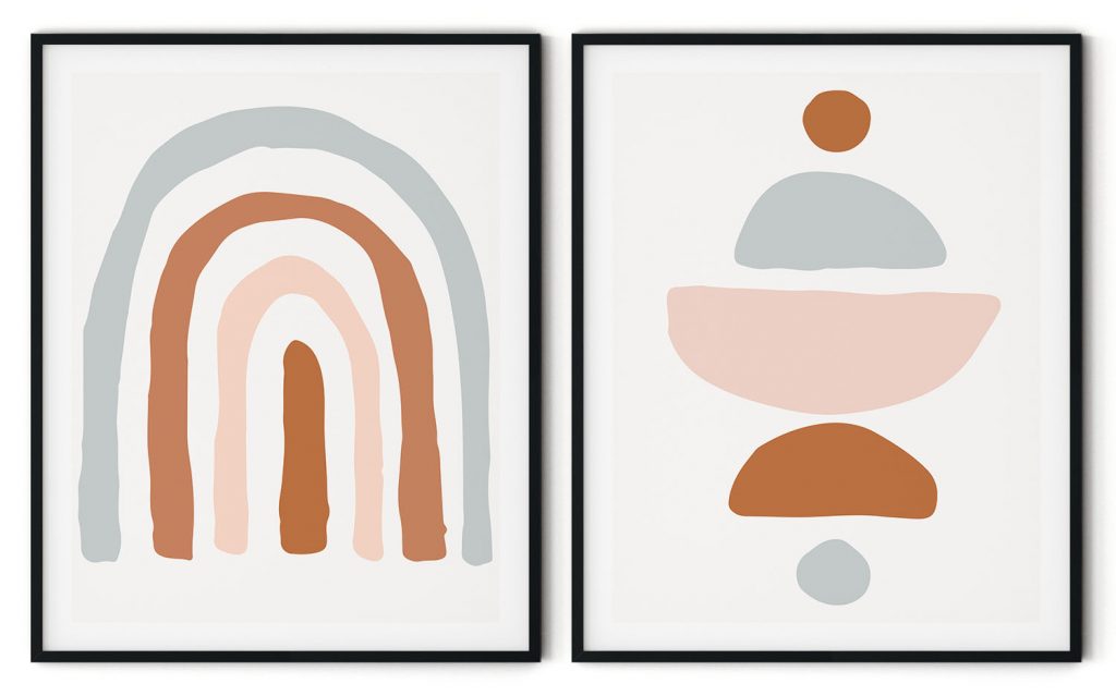 Set of 2 pastel rainbow