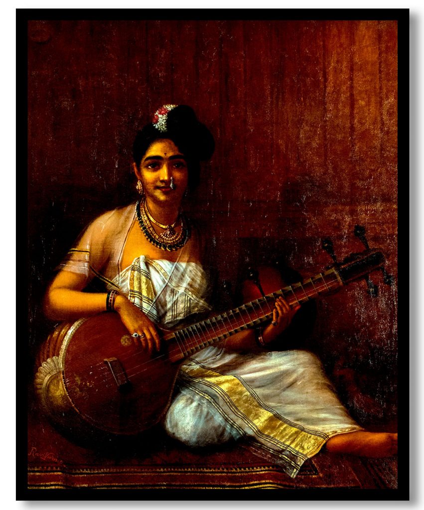 Veena player by Raja Ravi Varma