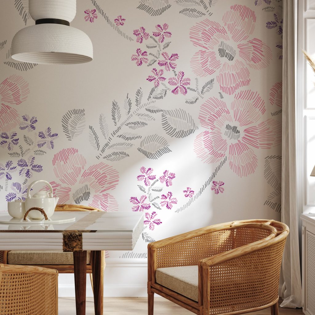 Floral outline pattern