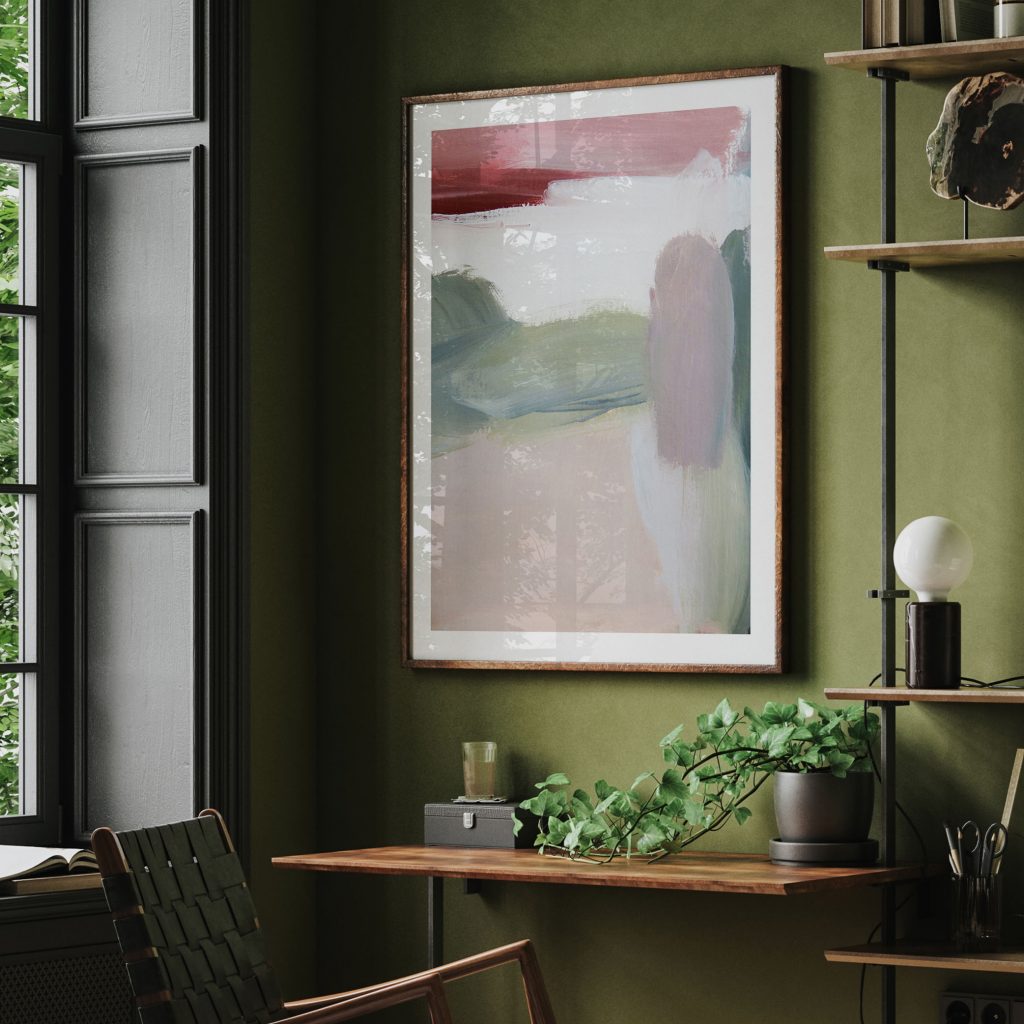 Abstract Landscape with Muted Brushstrokes – Wall Painting